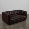 A Mid-Century Brown Leather Button Backed Couch - 2