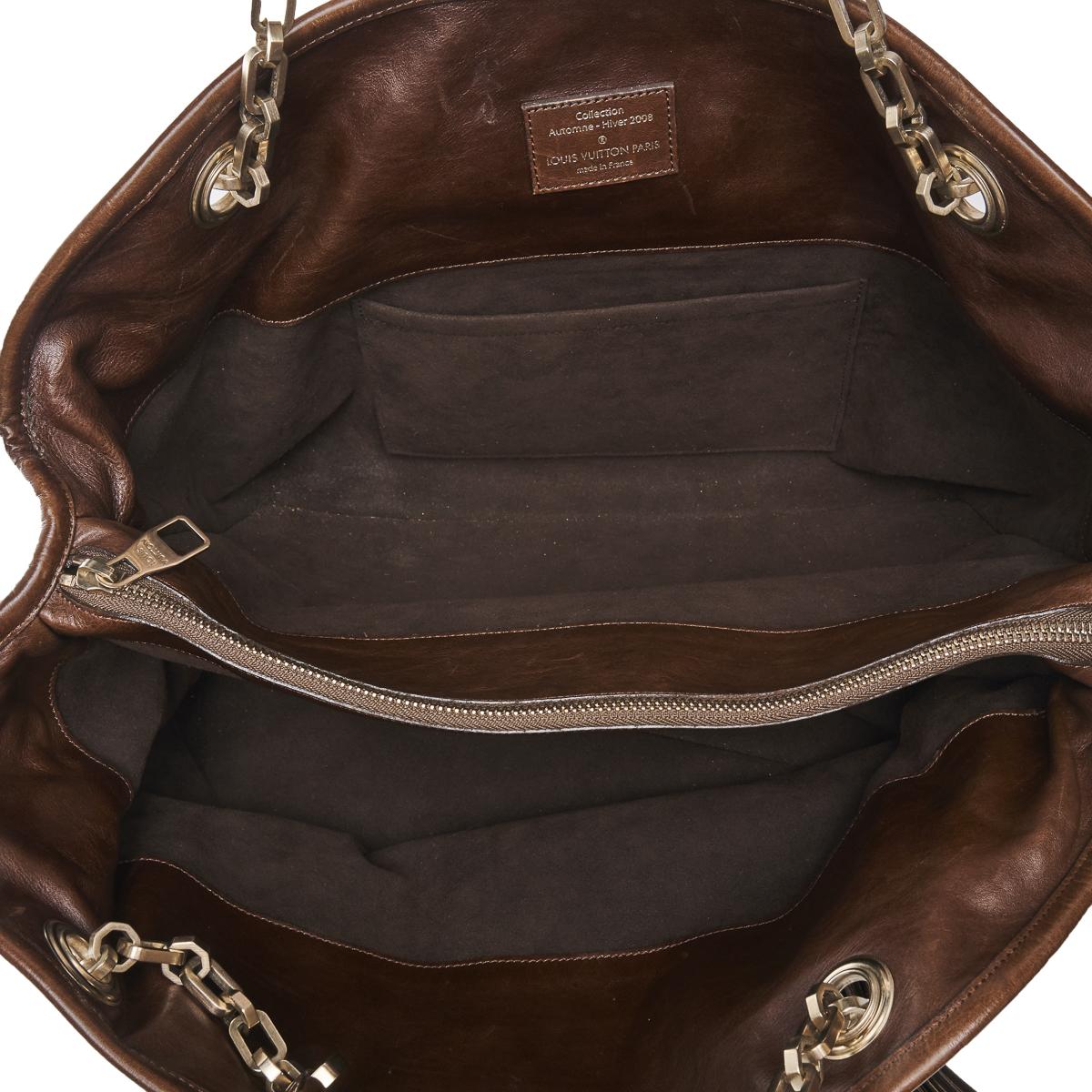 Louis Vuitton Limited Edition Chocolate Leather Paris Souple Whisper Bag