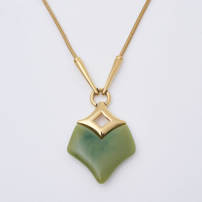 Givenchy Green Heart Necklace