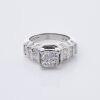 Platinum Princess cut Diamond Cluster Ring