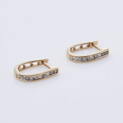 10ct Diamond Huggie Earrings