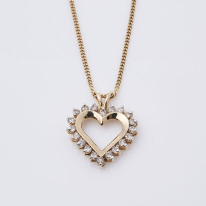 14ct Yellow gold Diamond Necklace
