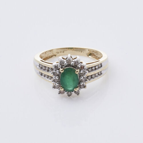 14ct Emerald & Diamond Ring