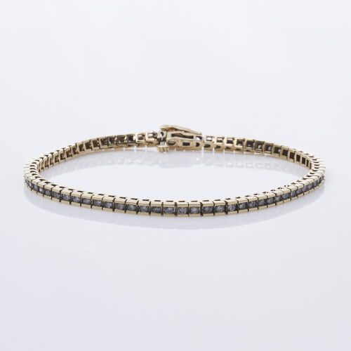 14ct Yellow Gold Diamond Tennis Bracelet