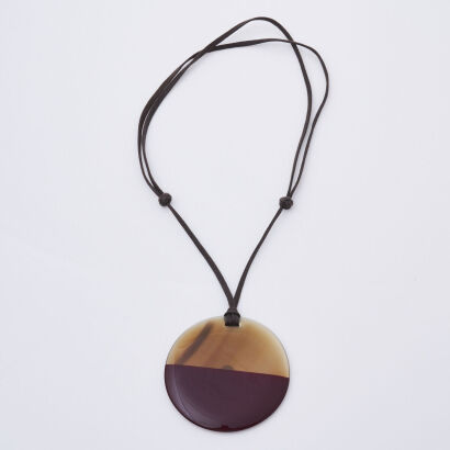 Herm&egrave;s La Ligne Corne Et Laque Necklace