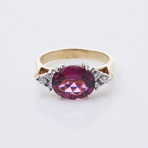 18ct Pink Topaz and Diamond Ring