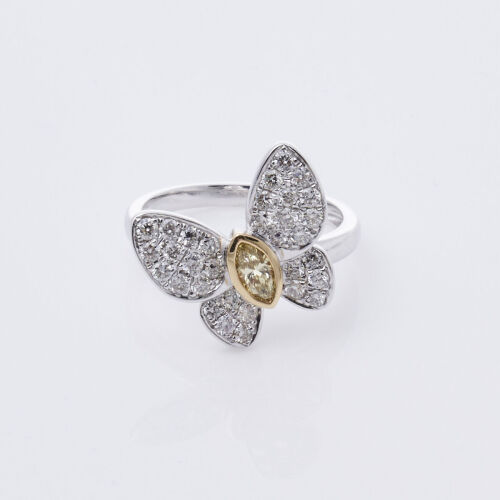 18ct White Gold Butterfly Diamond Ring