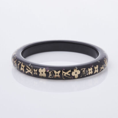 Louis Vuitton Black Monogram Inclusion Bangle