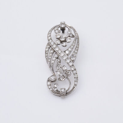 Platinum Handmade Diamond Pendant/Brooch