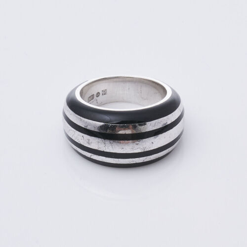 Montblanc Enamel Sterling Silver Ring