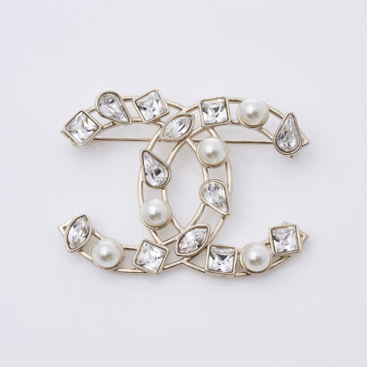 Chanel CC Crystal Brooch