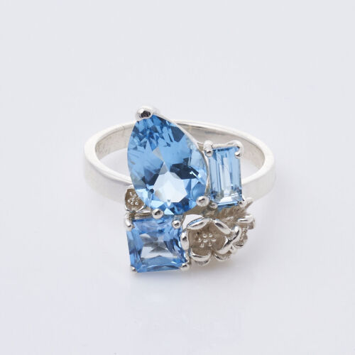 Karen Walker Rock Garden Blue Topaz Ring