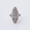 14ct White Gold Navette Diamond Ring
