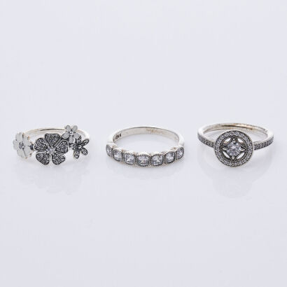 Collection of Three Pandora Rings. B