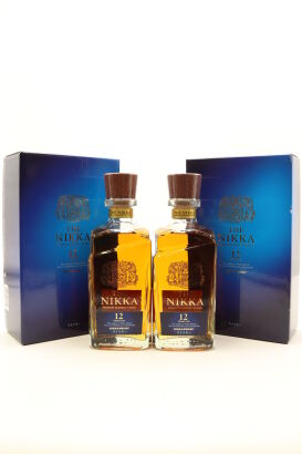 (2) The Nikka 12 Year Old Premium Blended Japanese Whisky, old packaging 43% ABV (GB)