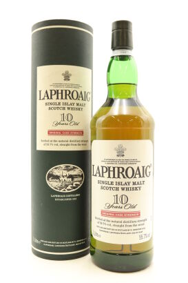 (1) Laphroaig 10 Year Old Original Cask Strength Single Malt Scotch Whisky, 55.7% ABV, 1000ml