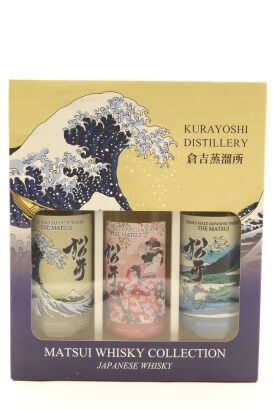 (1) Matsui Single Malt Whisky Triple Gift Pack, The Peated- Sakura Cask- Mizunara Cask