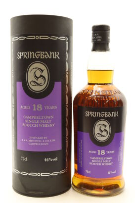 (1) Springbank 18 Year Old Single Malt Scotch Whisky, 46% ABV