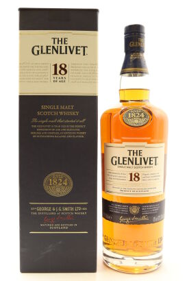 (1) Glenlivet 18 Years Old Single Malt Scotch Whisky, 43% ABV, 1000ml