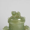 A Carved Chinese Qing-Dynasty Jade Two-Handled Lidded Vase - 3