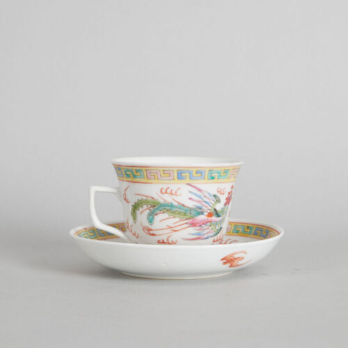 A Chinese Qing-Dynasty Famille Rose and Iron-Red 'Dragon and Phoenix' Cup (Da Qing Jiaqing Nian Zhi Mark)