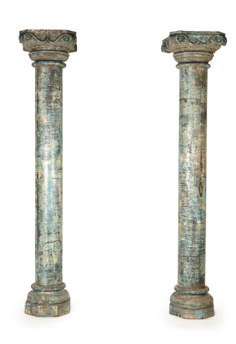 An Impressive Pair of 19th Century Rajasthani Columns