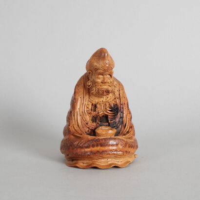 An Old Chinese Bamboo Figure of Bodhidharma