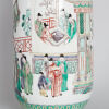 A Chinese Qing-Dynasty Famille Verte 'Scholar' Rouleau Vase - 3