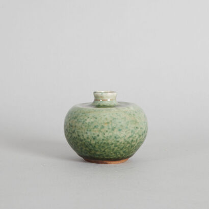 A Small Chinese Celadon-Glazed Apple-Shape Waterpot