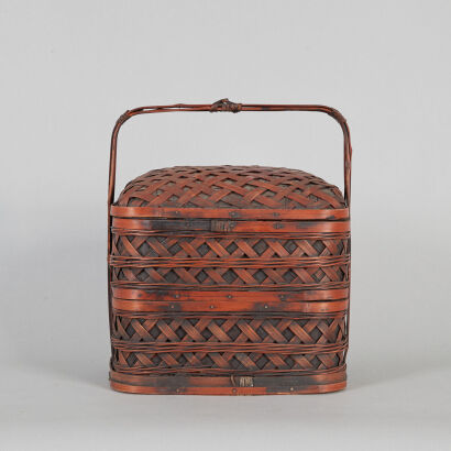 A Chinese Late Qing-Dynasty to Republic Period Rectangular Basket