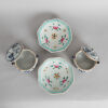 Two Chinese Qing-Dynasty Famille Rose Dishes & Two Small Blue and White Lidded Bowls - 2