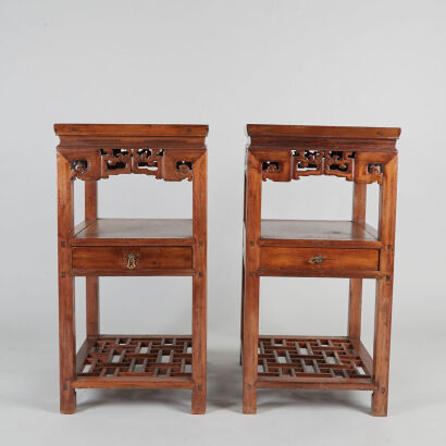 A Pair of Chinese Qing-Dynasty Wooden Tables