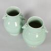 A Pair of Chinese Late Qing-Dynasty to Early Republic Period Celadon-Glazed Handled Vases - 2