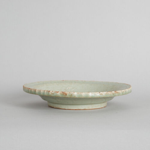 A Chinese Ming-Dynasty Longquan Celadon Barbed-Rim Dish