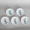 A Set of Five Japanese Blue and White Enamelled 'Floral' Dishes - 2