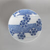 A Japanese Mid 20th Century Blue and White Enamelled 'Floral' Dish