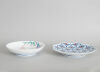 Two Japanese Blue and White Enamelled 'Floral' Dishes decorated with flower and bird - 2