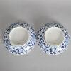 Two Japanese Blue and White 'Bamboo' Dishes (one with chip on rim) - 3