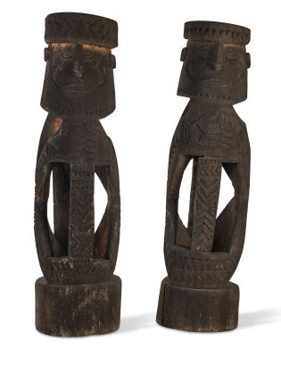 A Rare Pair of Kamoro Ancestor Figures