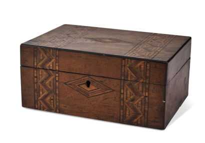 A New Zealand Native Timbers Inlaid Jewellery Box