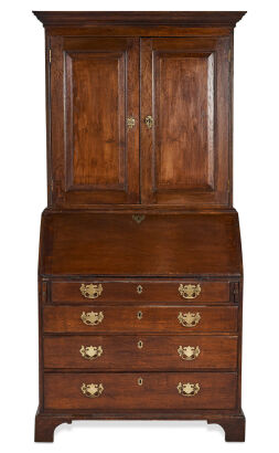 A George III Oak Bureau Bookcase