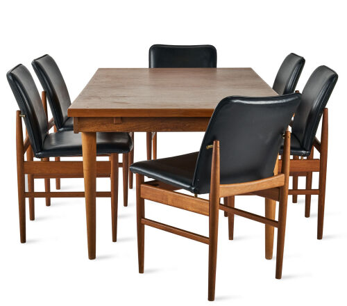 A Finn Juhl Extending Dining Table and Six Chairs