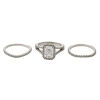 A 2.50ct Emerald cut Diamond with matching Platinum Diamond Rings - 3