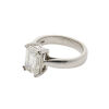 Platinum, Emerald cut, Diamond Solitaire ring of 3.10cts - 2