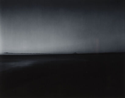 LAURENCE ABERHART A distant view of Taranaki from the mouth of the Wanganui River at Dusk 3 Feuary 1986