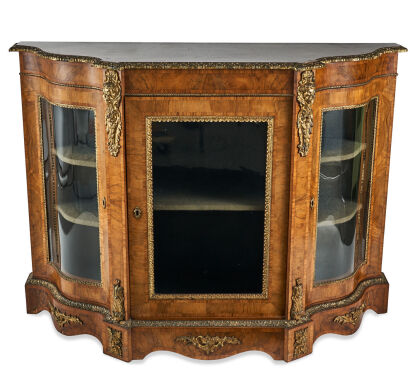 A Very Fine Victorian Serpentine-Shaped Credenza