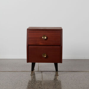 A Mid Century Solid Mahogany Two Drawer Cabinet