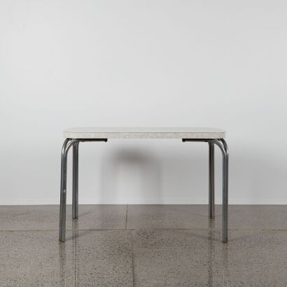 A Formica Kitchen Table With Chrome Legs