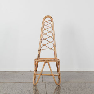 A High Back Bamboo Chair by Dirk Van Sliedrecht For Rohe Noordwolde