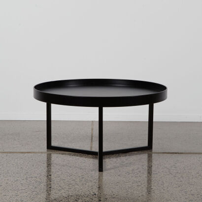 A Contemporary Round Side Table in Black